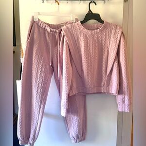 Blank NYC Light lilac  Cable Knit Set size small for both pieces EUC